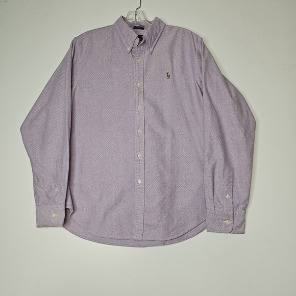 Ralph Lauren Classic Fit Light Purple Button Down Shirt Size 14 Boy's - Picture 1 of 10
